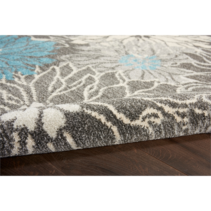 Nourison Passion 8' x 10' Charcoal/Blue Contemporary Indoor Rug Polypropylene