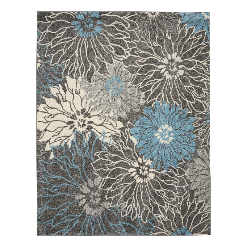Nourison Passion 8' x 10' Charcoal/Blue Contemporary Indoor Rug Polypropylene