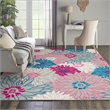 Nourison Passion 8' x 10' Pink and Gray Fabric Contemporary Area Rug (8' x 10')