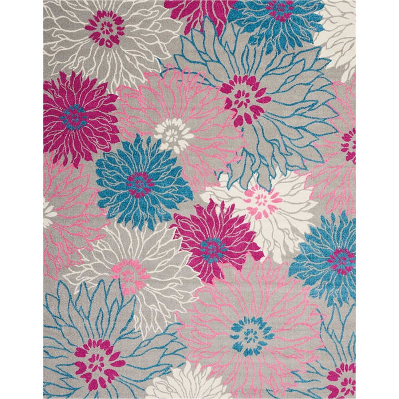 Nourison Passion 8' x 10' Pink and Gray Fabric Contemporary Area Rug (8' x 10')