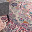 Nourison Passion 8' x Round Gray and Pink Fabric Bohemian Area Rug (8' Round)