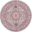 Nourison Passion 8' x Round Gray and Pink Fabric Bohemian Area Rug (8' Round)