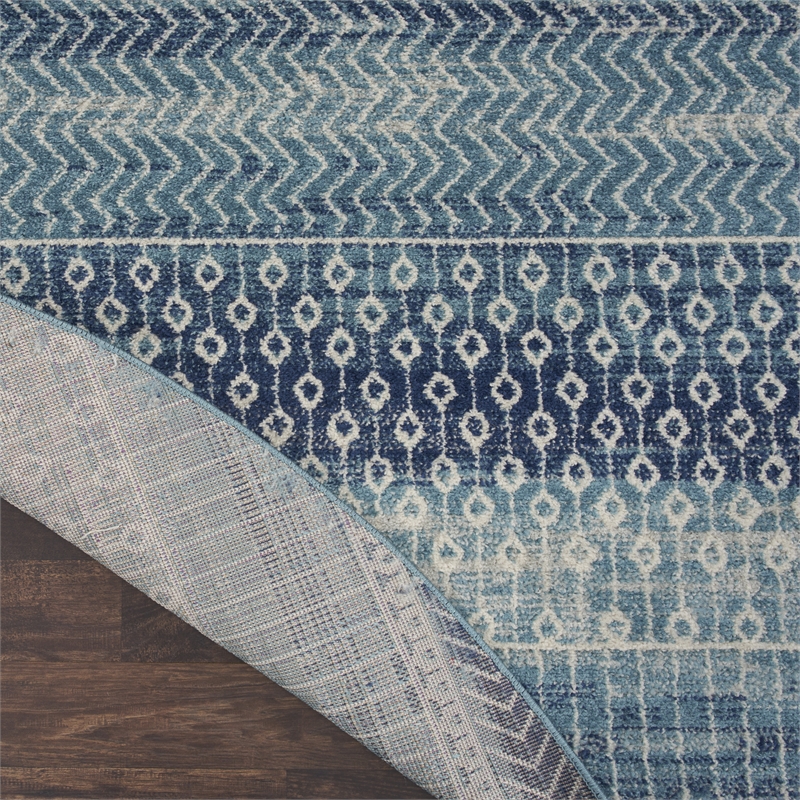 Nourison Passion 8' x round Navy Blue Bohemian Indoor Rug Polypropylene