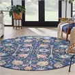 Nourison Passion 8' x Round Navy Fabric Bohemian Area Rug (8' Round)