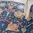 Nourison Passion 8' x Round Navy Fabric Bohemian Area Rug (8' Round)