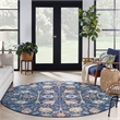 Nourison Passion 8' x Round Navy Fabric Bohemian Area Rug (8' Round)