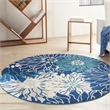 Nourison Passion 5' x Round Navy Ivory Fabric Contemporary Area Rug (5' Round)