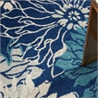 Nourison Passion 5' x Round Navy Ivory Fabric Contemporary Area Rug (5' Round)