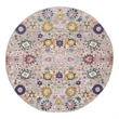 Nourison Passion 5' x Round Pink and Gray Fabric Bohemian Area Rug (5' Round)