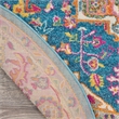 Nourison Passion 5' x Round Teal Multicolor Fabric Bohemian Area Rug (5' Round)
