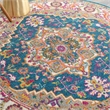 Nourison Passion 5' x Round Teal Multicolor Fabric Bohemian Area Rug (5' Round)