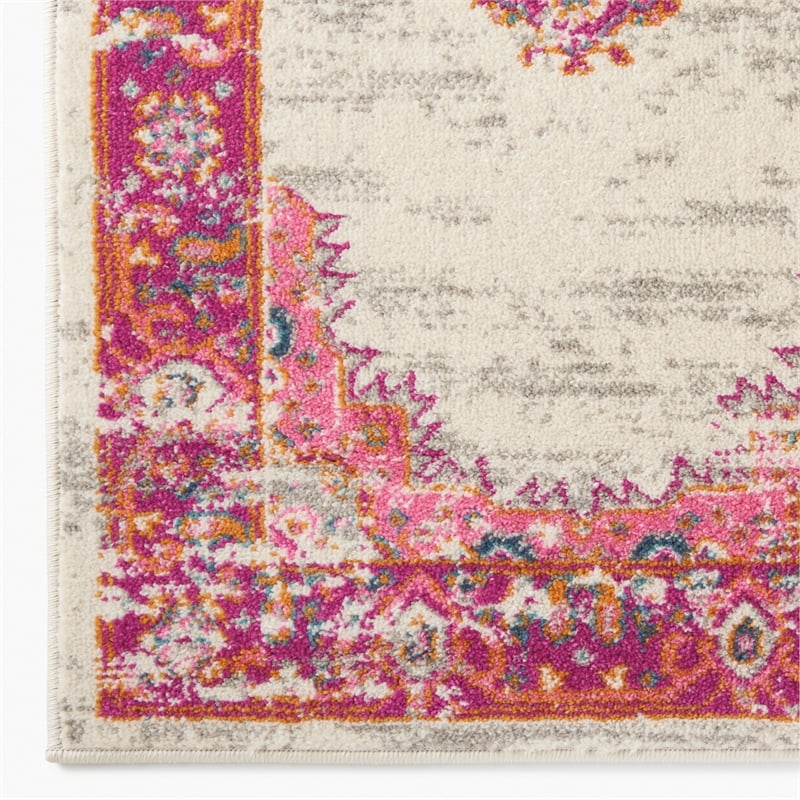 Nourison Passion 8' x 10' Pink and White Fabric Bohemian Area Rug (8' x 10')