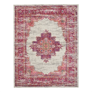 Nourison Passion 8' x 10' Pink and White Fabric Bohemian Area Rug (8' x 10')