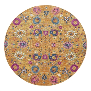 Nourison Passion 8' x Round Orange Fabric Bohemian Area Rug (8' Round)