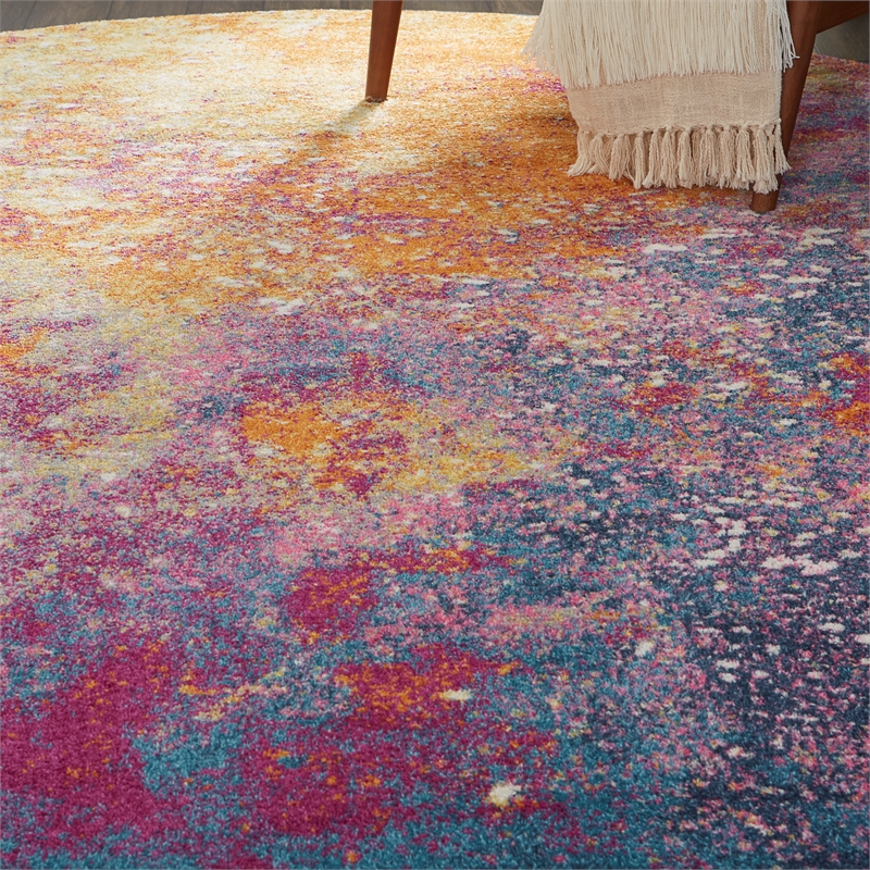 Nourison Passion 8' x Round Multicolor Fabric Modern Area Rug (8' Round)