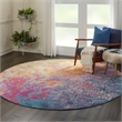 Nourison Passion 8' x Round Multicolor Fabric Modern Area Rug (8' Round)