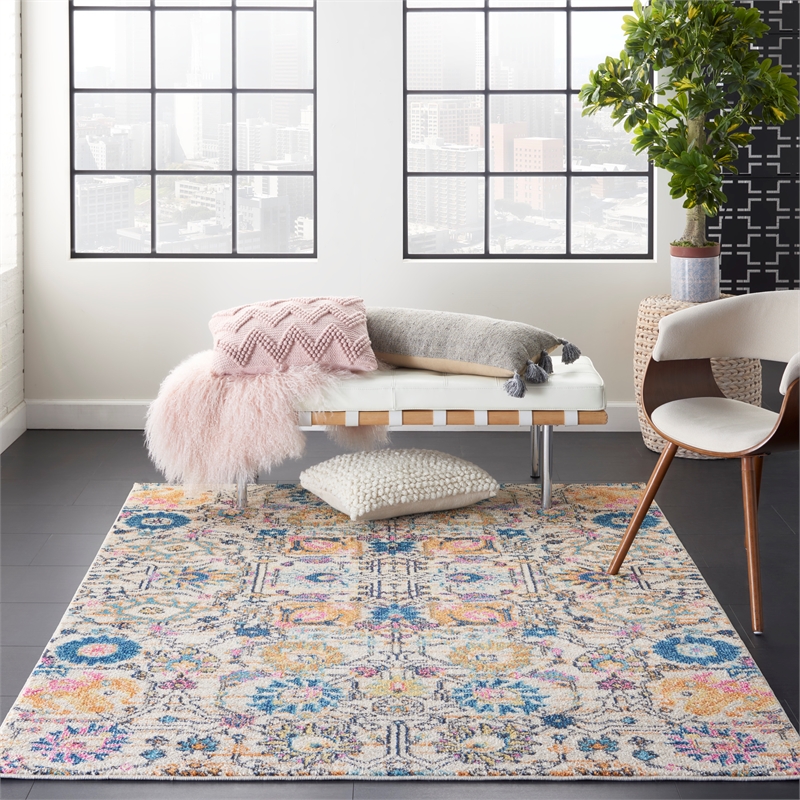 Nourison Passion 5' x 7' Ivory Multicolor Fabric Bohemian Area Rug (5' x 7')