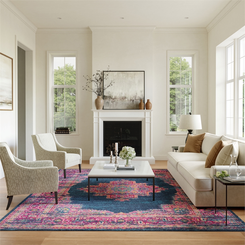 Nourison Passion 7' x 10' Blue Fabric Bohemian Area Rug (7' x 10')