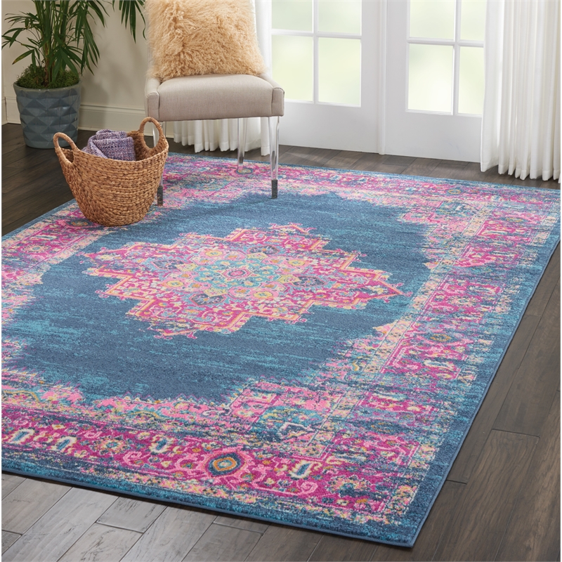 Nourison Passion 7' x 10' Blue Fabric Bohemian Area Rug (7' x 10')