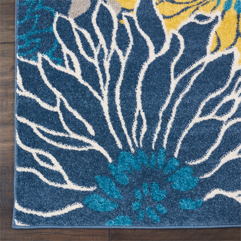 Nourison Passion 7' x 10' Blue Fabric Contemporary Area Rug (7' x 10')
