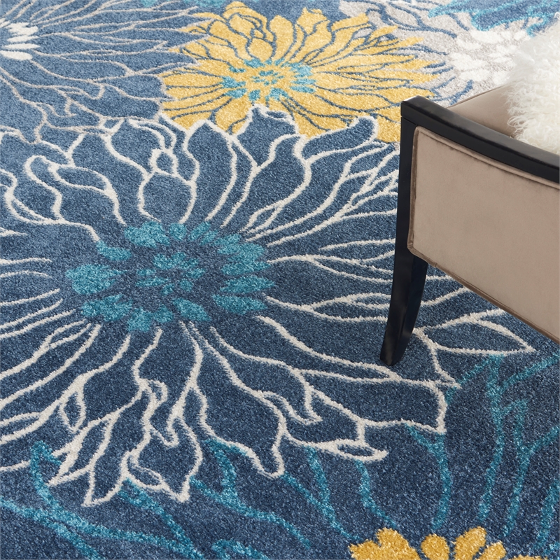 Nourison Passion 7' x 10' Blue Fabric Contemporary Area Rug (7' x 10')