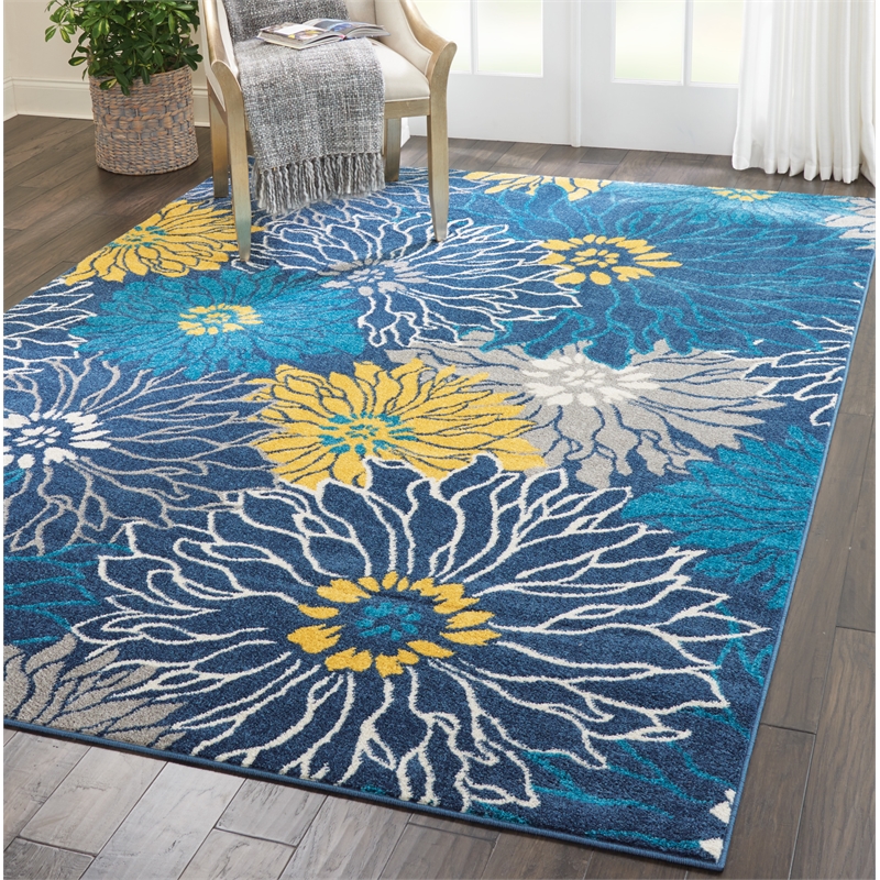 Nourison Passion 7' x 10' Blue Fabric Contemporary Area Rug (7' x 10')
