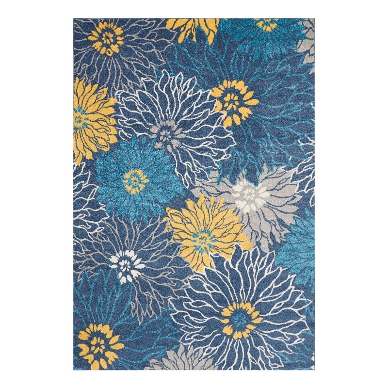 Nourison Passion 7' x 10' Blue Fabric Contemporary Area Rug (7' x 10')