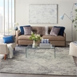 Nourison Passion 7' x 10' Charcoal Ivory Fabric Modern Area Rug (7' x 10')
