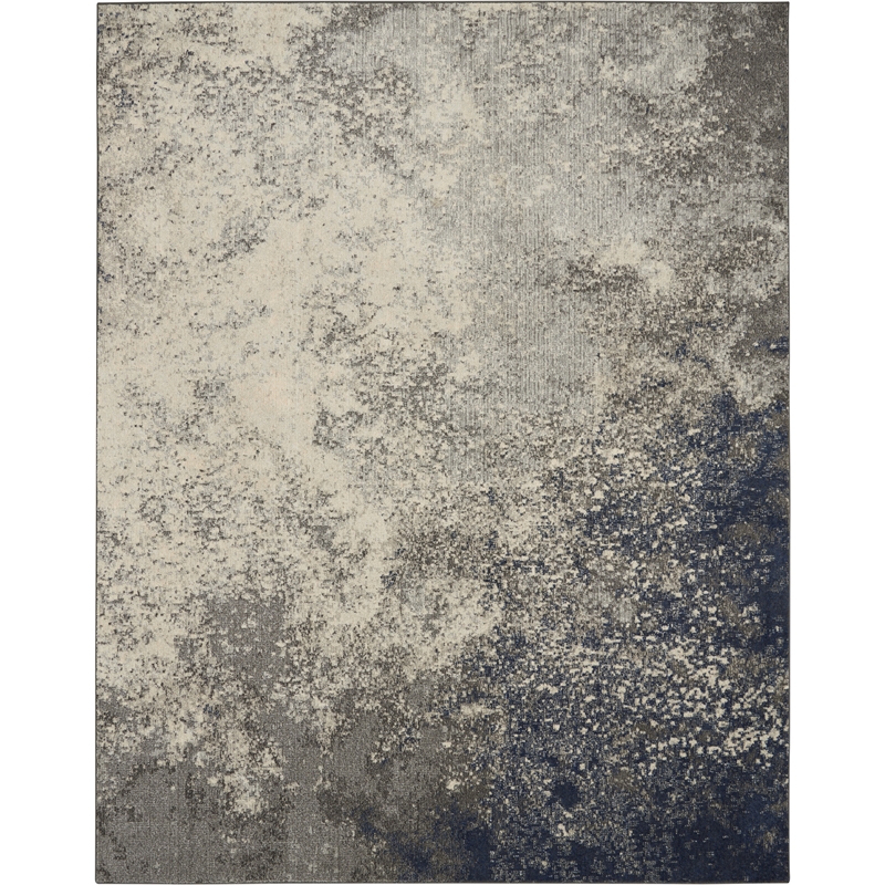 Nourison Passion 7' x 10' Charcoal Ivory Fabric Modern Area Rug (7' x 10')