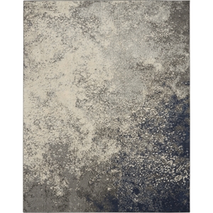 Nourison Passion 7' x 10' Charcoal Ivory Fabric Modern Area Rug (7' x 10')