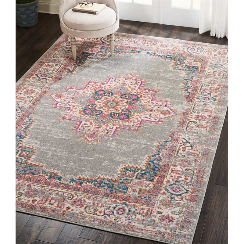 Nourison Passion 7' x 10' Gray Fabric Bohemian Area Rug (7' x 10')