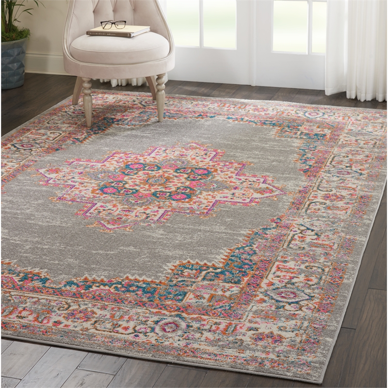 Nourison Passion 7' x 10' Gray Fabric Bohemian Area Rug (7' x 10')