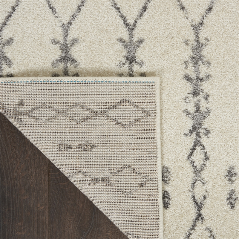 nourison passion 8' x 10' ivory/grey bohemian indoor rug polypropylene