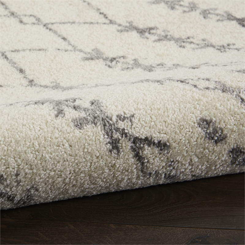 nourison passion 8' x 10' ivory/grey bohemian indoor rug polypropylene