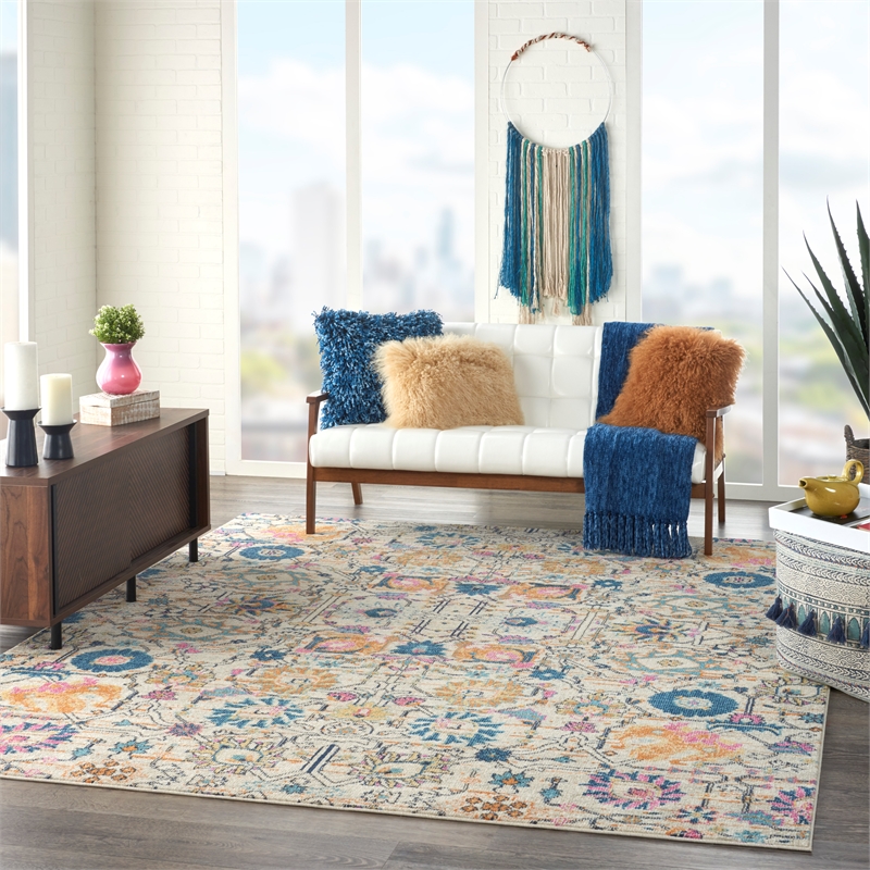 Nourison Passion 8' x 10' Ivory Multicolor Fabric Bohemian Area Rug (8' x 10')