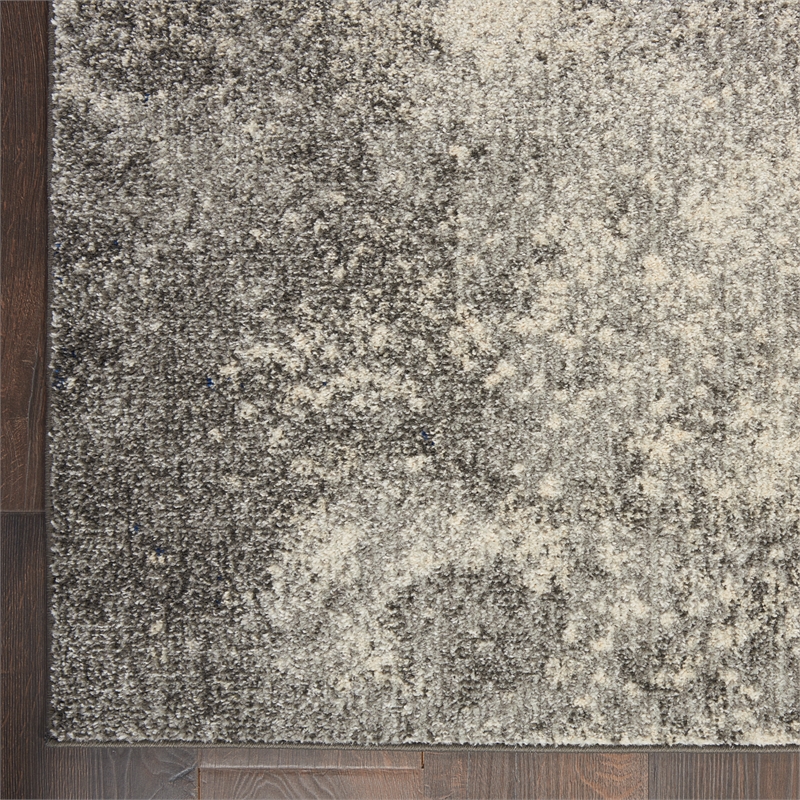 Nourison Passion 9' x 12' Charcoal Ivory Fabric Modern Area Rug (9' x 12')