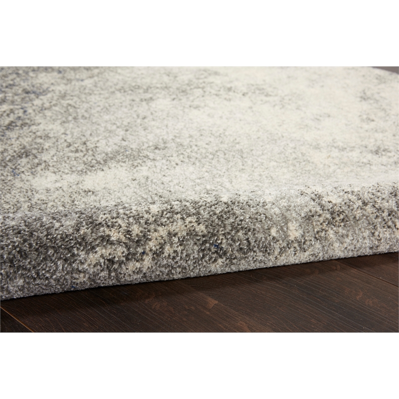 Nourison Passion 9' x 12' Charcoal Ivory Fabric Modern Area Rug (9' x 12')