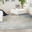 Nourison Passion 9' x 12' Charcoal Ivory Fabric Modern Area Rug (9' x 12')