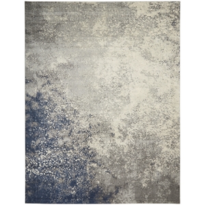 Nourison Passion 9' x 12' Charcoal Ivory Fabric Modern Area Rug (9' x 12')