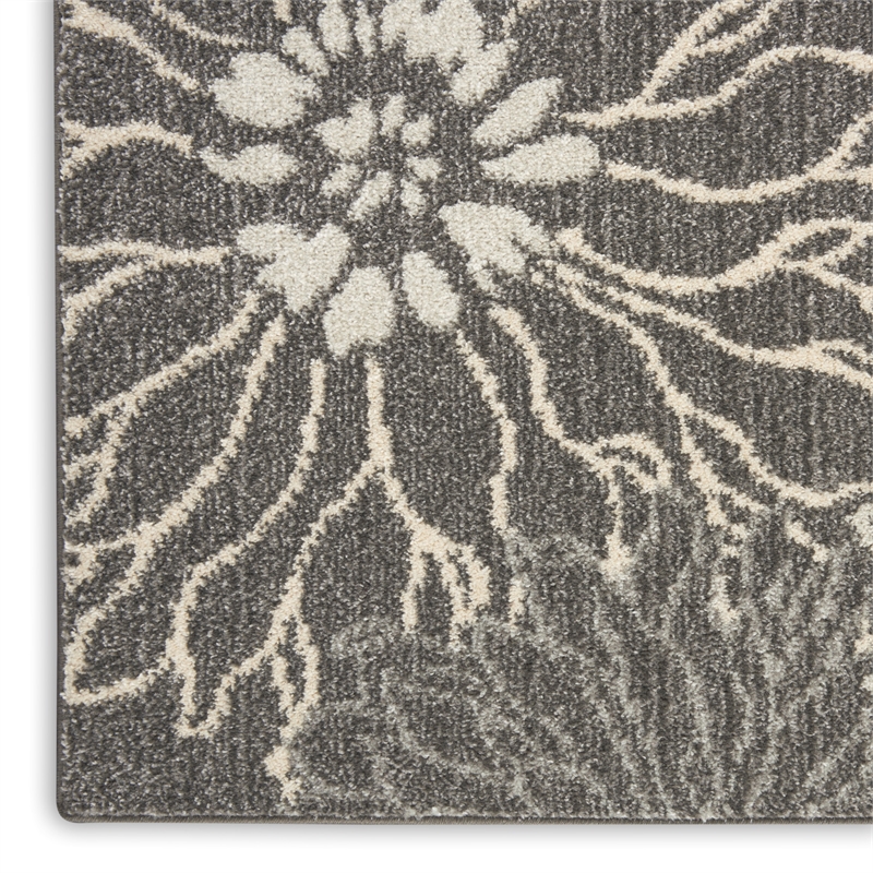 Nourison Passion 9' x 12' Charcoal/Blue Contemporary Indoor Rug Polypropylene