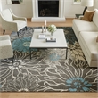 Nourison Passion 9' x 12' Charcoal/Blue Contemporary Indoor Rug Polypropylene