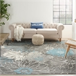 Nourison Passion 9' x 12' Charcoal/Blue Contemporary Indoor Rug Polypropylene