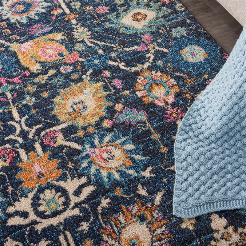 Nourison Passion 5' x 7' Navy and Blue Fabric Bohemian Area Rug (5' x 7')