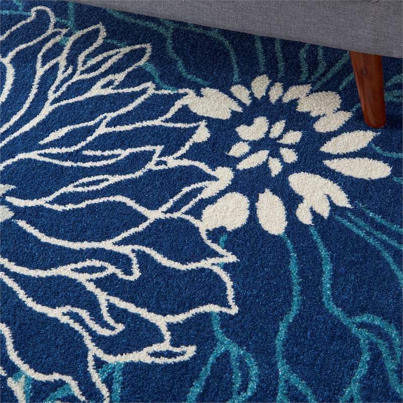 Nourison Passion 5' x 7' Navy Ivory Fabric Contemporary Area Rug (5' x 7')