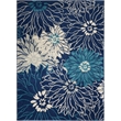 Nourison Passion 5' x 7' Navy Ivory Fabric Contemporary Area Rug (5' x 7')