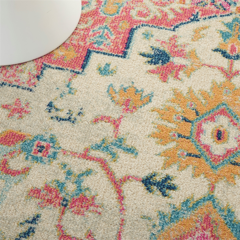 Nourison Passion 7' x 10' Ivory Pink Fabric Bohemian Area Rug (7' x 10')