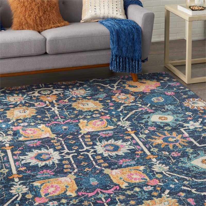 Nourison Passion 8' x 10' Navy and Blue Fabric Bohemian Area Rug (8' x 10')