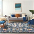 Nourison Passion 8' x 10' Navy and Blue Fabric Bohemian Area Rug (8' x 10')