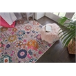 Nourison Passion 9' x 12' Pink and Silver Fabric Bohemian Area Rug (9' x 12')