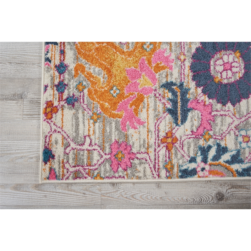 Nourison Passion 9' x 12' Pink and Silver Fabric Bohemian Area Rug (9' x 12')